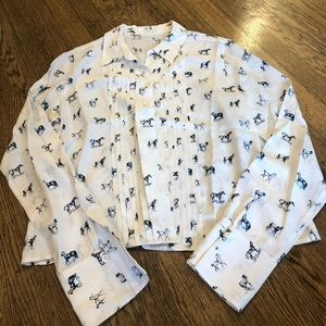 Equipment cropped silk blouse M